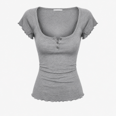 Essential Gray Henley Top