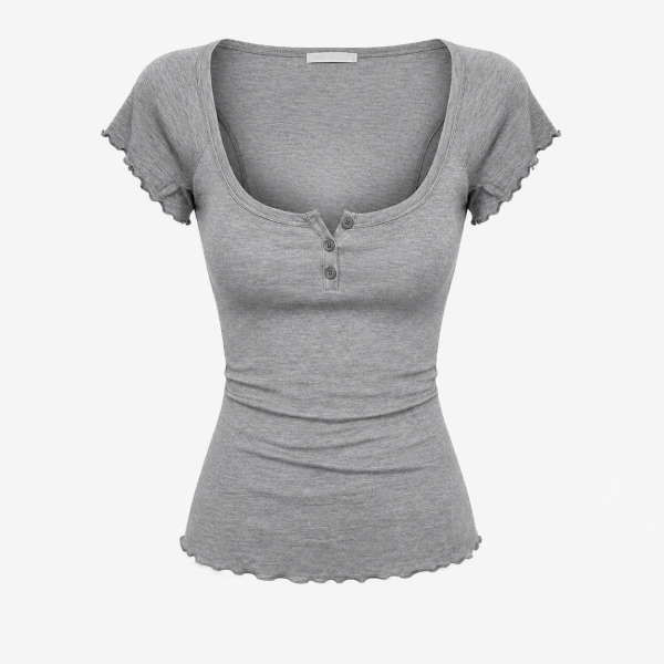 Essential Gray Henley Top
