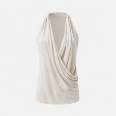 Ivory Draped Wrap Blouse
