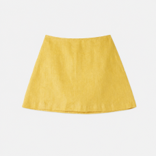 Women's Casual Yellow Mini Skirt – Simple A-Line Style