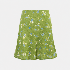 Women's Floral Green Mini Skirt – Vintage Summer Style