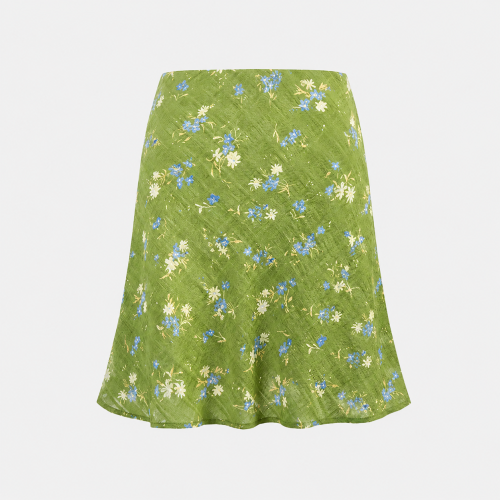 Women's Floral Green Mini Skirt – Vintage Summer Style