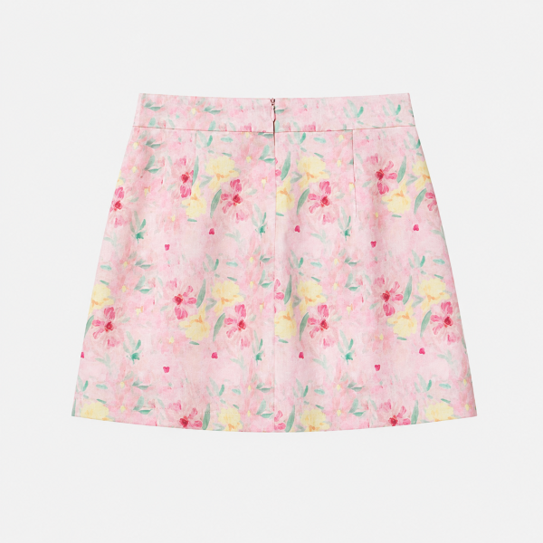 Women's Floral Pink Mini Skirt – Romantic Summer Style