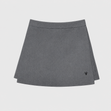 Women's Minimalist Gray Mini Skirt – High Waist Casual Style