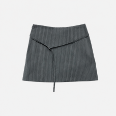 Women's Pinstripe Gray Mini Skirt – Chic Office Style