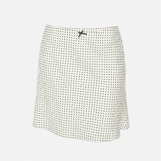 Women's Polka Dot White Mini Skirt – Classic Casual Style