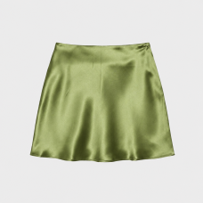 Women's Satin Green Mini Skirt – Elegant Chic Style