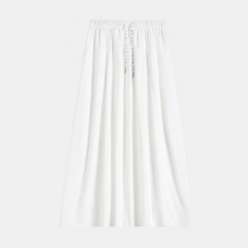 Women's Minimalist White Maxi Skirt Lightweight Comfort